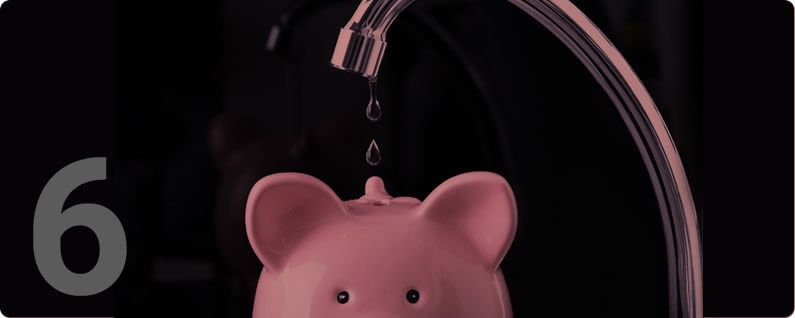 piggy bank with faucet with Misa logo in background
